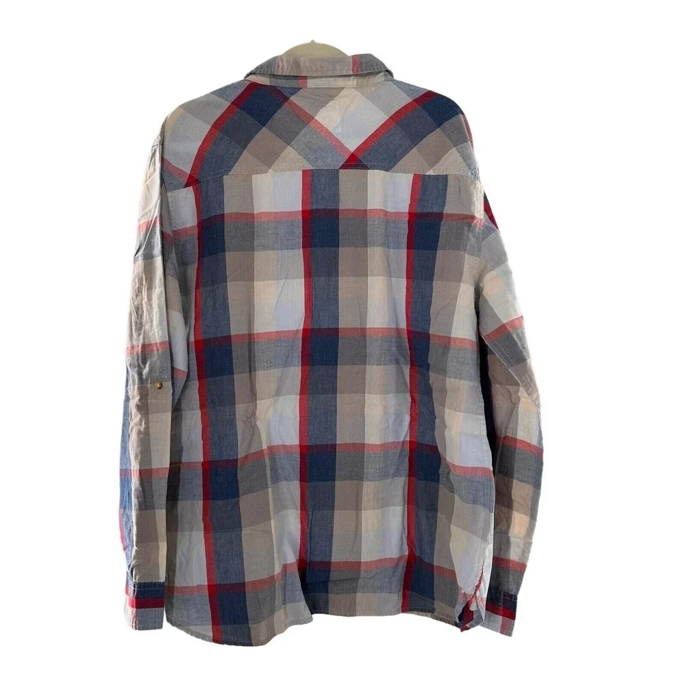 Levis Mens‎ XXL Plaid Button-Up Shirt In Red/Blue/Beige Western Preppy Cowboy